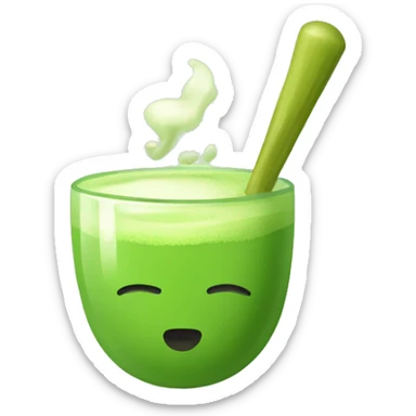 green matcha tea sticker
