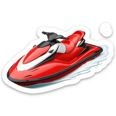 jet ski (red black and white) on the sea sticker