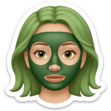 girl with clay face mask on sticker