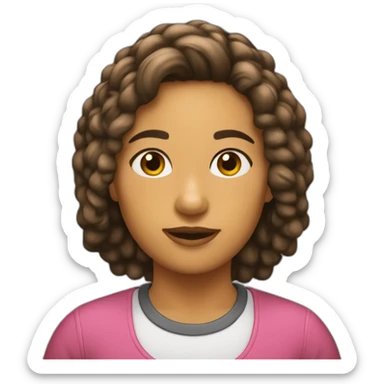 Chica castaña de pelo corto sticker