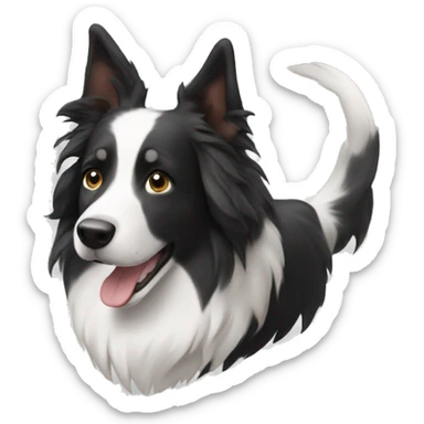 Human with Border collie ears and tail sticker