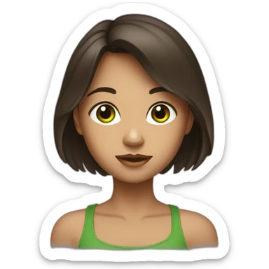 Fille brune au yeux vert sticker