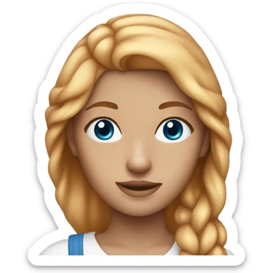 Teenage girl with strawberry blond hair and blue eyes sticker