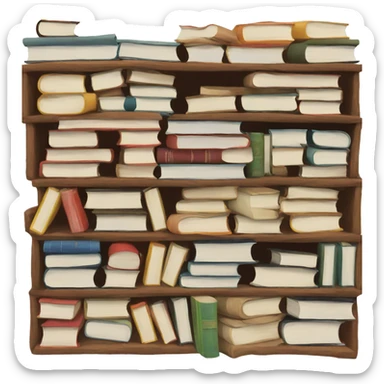 pile of books sticker
