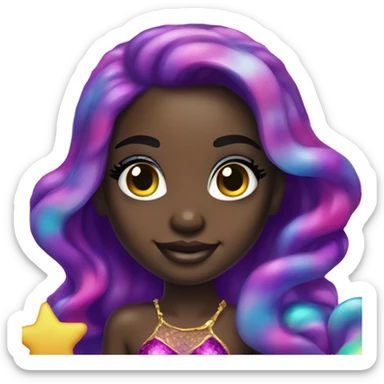 Lisa frank dark skin mermaid sticker