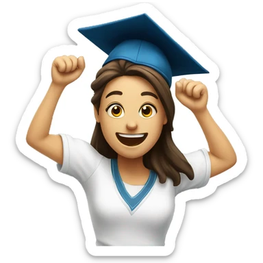 university, happy student jumping sticker