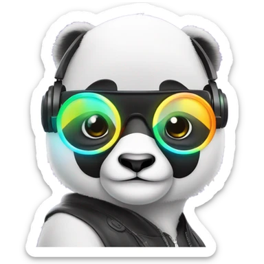 Techno panda sticker