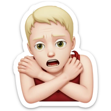 person strangling them self sticker