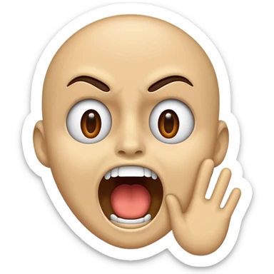 Someone screaming as loud as they can, make it skin color and no other stuff on it sticker