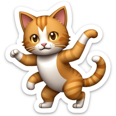 Do emoji in 16 bit image. Minecraft style. Pixel style. Cat dancing macana sticker