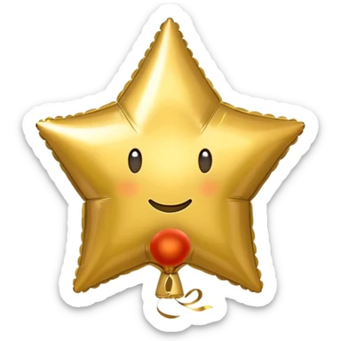 ballon gold star sticker