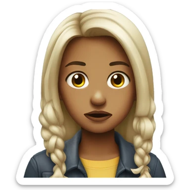 Girl giving a dirty disgusted look sticker