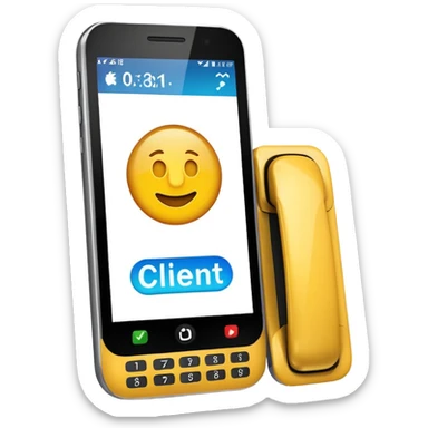 celular con llamada que diga "cliente 1" sticker