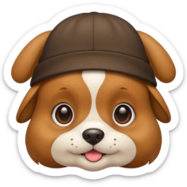 puppy dog with hat  sticker