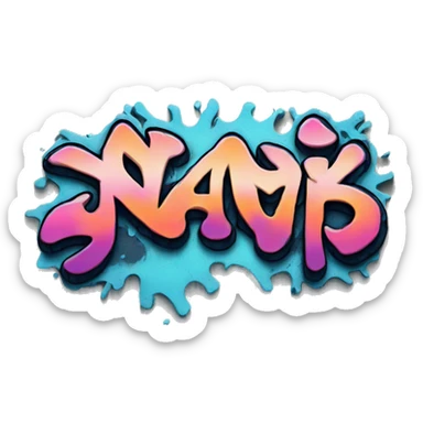 graffiti text "nami" sticker