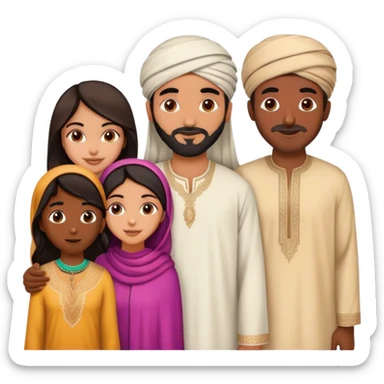 5 bestfriends: 1 Moroccan man, 1 Arab man, 1 Iranian girl, 1 Indian girl, 1 black man sticker