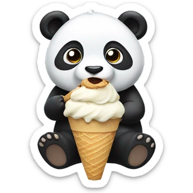 Panda eating ice cream sticker