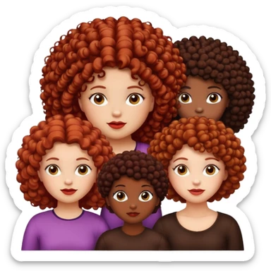 3 chicas.Una gordita rizada de color tigreñit claro oscuro, una coloradita faquita con el pelo pintado de color chocolate, una negrita de pelo afro, que todas sean bonitas plis. sticker