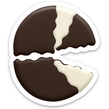 Black and white cookie equal halves sticker