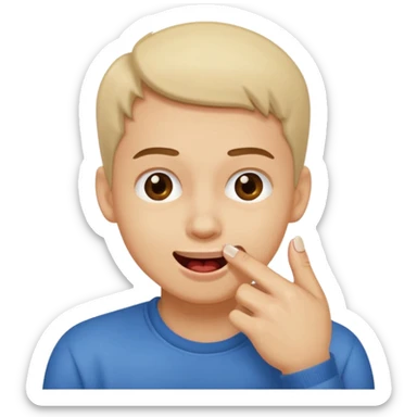 Emoji gêne et content qui mort un seule ongle sticker