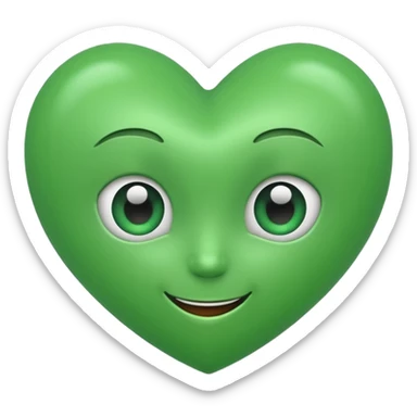 green heart this eyes sticker