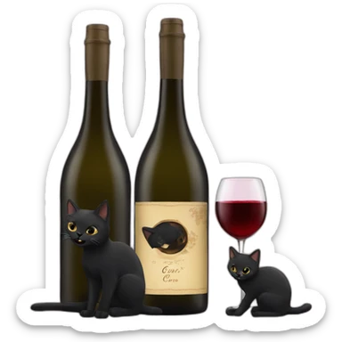 black-cats-wine-cheers sticker