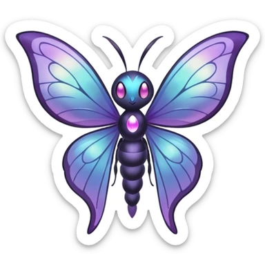 Butterfree-Lunala-Mismagius-Fakémon-hybrid-creature (full body)  sticker