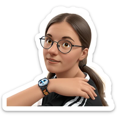 girl with glasses indoors sticker