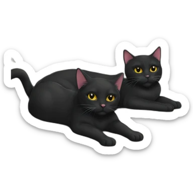 black cat and calcico cat chillinh sticker