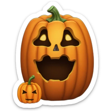 Coffee jack o lantern sticker