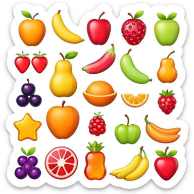 3D fruit snack sticker