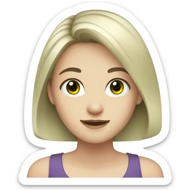 Young adult girl with pale skin, green eyes and dark hair sticker