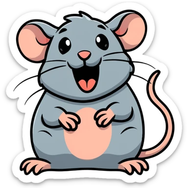 rat laughing sticker
