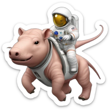 An Astronaut Riding A Babirusa sticker