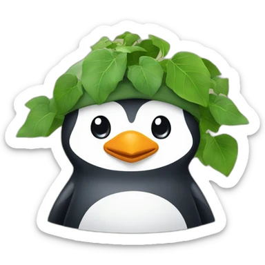 penguin head with ivy cap sticker