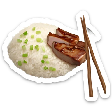 Barbecue pork rice sticker