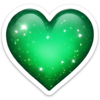 magic sparkling dark green heart sticker