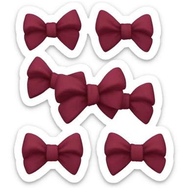 burgundy bow  sticker