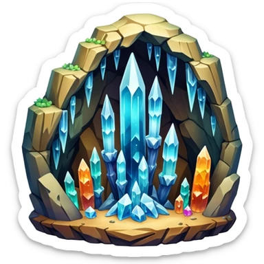 Growing Crystals in a cave sticker