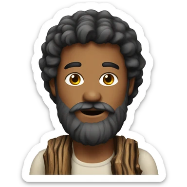 men with log beard sticker