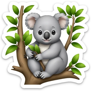 Коала на дереве сидит sticker