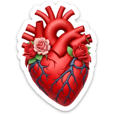 Anatomical heart made of roses sticker