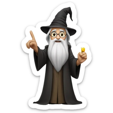 Dumbledore raising his finger sticker