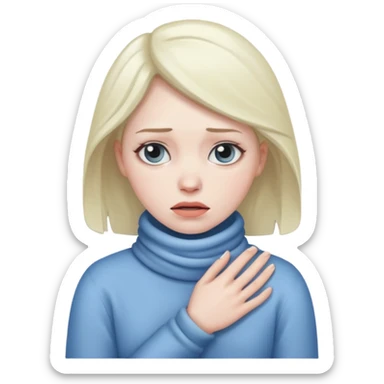 woman feeling cold sticker