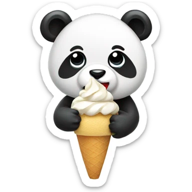 Panda eating ice cream sticker