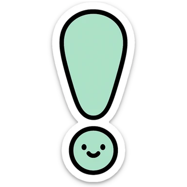 cute minimalistic exclamation mark, mint green sticker