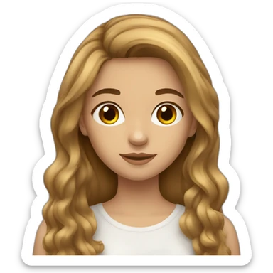 Spanish Teenager girl long light Brown hair sticker