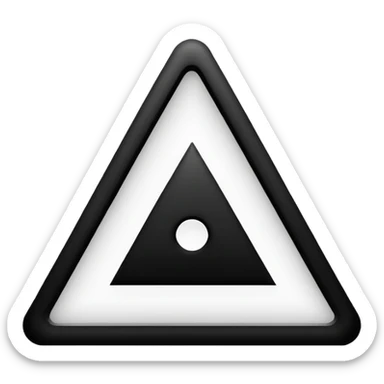 earth alchemical symbol simple inverted triangle horizontal line near top strong lines minimal black and white emoji style sticker