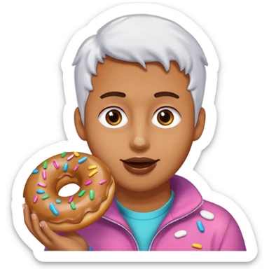 eating donuts sticker