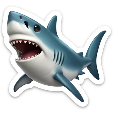 Shark with a belly ache sticker